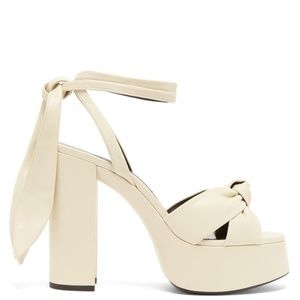 Saint Laurent Platform Sandals BIANCA Bianca leather platform sandals